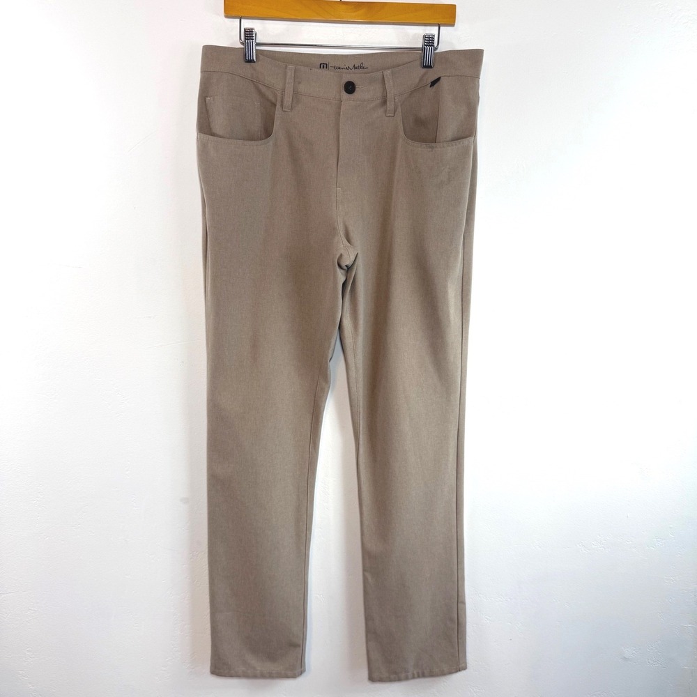 TravisMathew Open To Close Pants Khaki Performance‎ Stretch Golf Mens Size 33